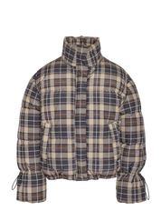 Rosy Brown Checked Puffer