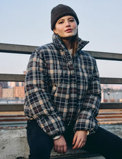Rosy Brown Checked Puffer