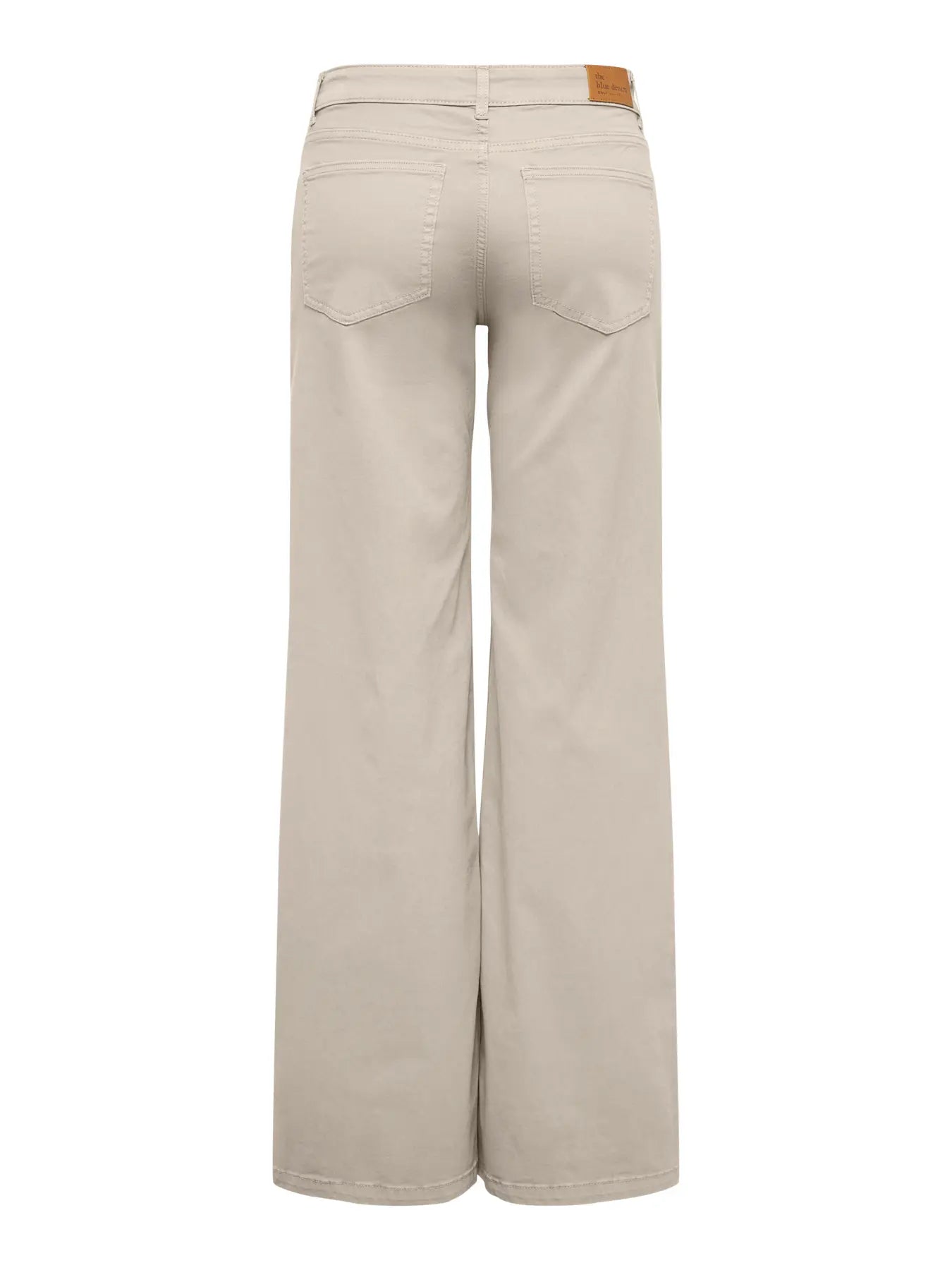 Madison  Ecru Cream Denim Wide-Leg Jeans