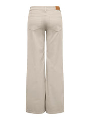 Madison  Ecru Cream Denim Wide-Leg Jeans