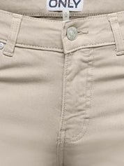 Madison  Ecru Cream Denim Wide-Leg Jeans