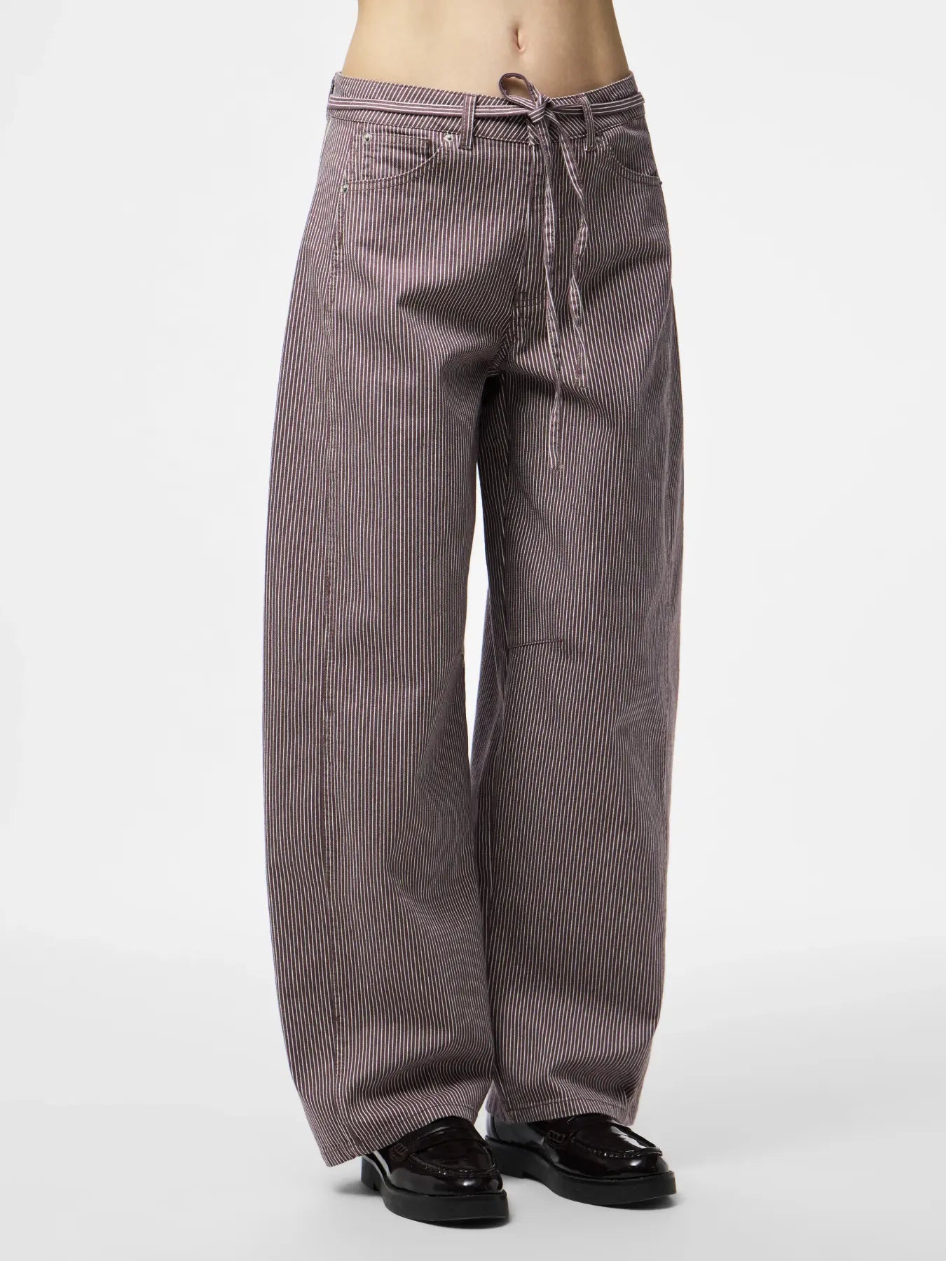 Billow Stripe Barrel Leg Jeans