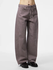Billow Stripe Barrel Leg Jeans