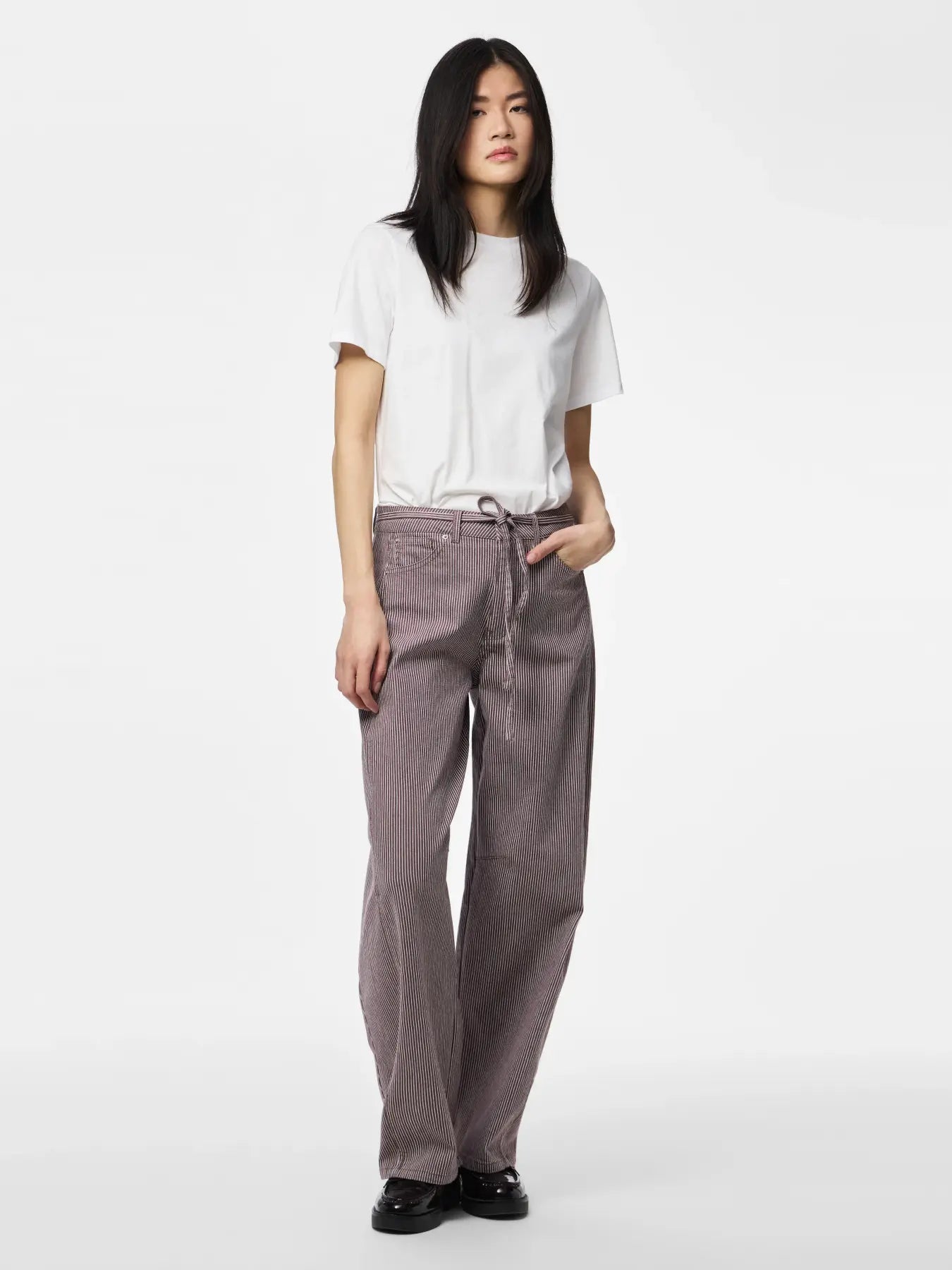 Billow Stripe Barrel Leg Jeans