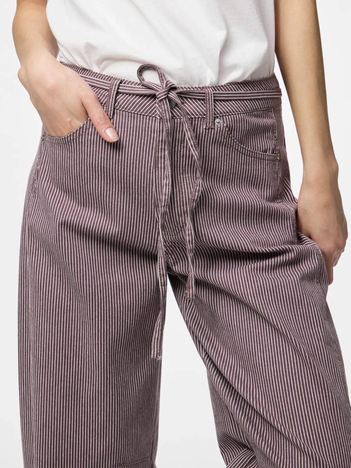Billow Stripe Barrel Leg Jeans
