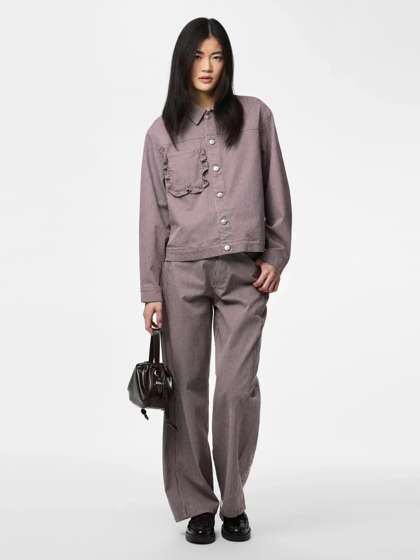 Billow Stripe Barrel Leg Jeans