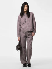 Billow Stripe Barrel Leg Jeans