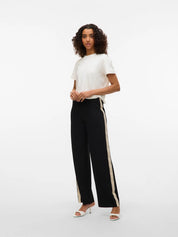 Berlin Black Wide Pant with Side Panel