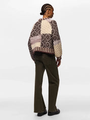 Fusion Chunky Patchwork Knit Brown