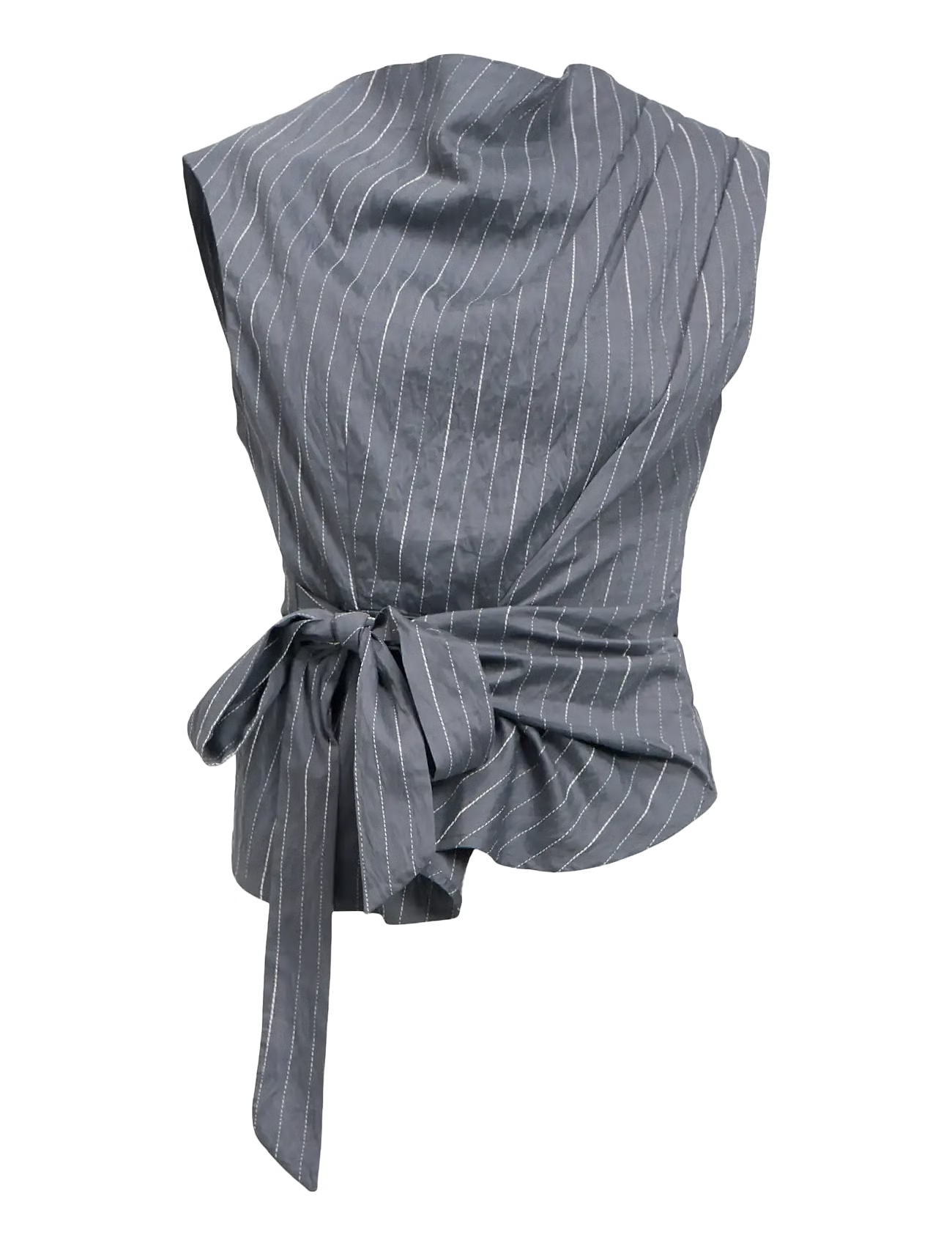 Joy Pinstripe Tie-Waist Sleeveless Top - Co-ord
