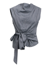Joy Pinstripe Tie-Waist Sleeveless Top - Co-ord