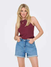 Miami Wine Knit High Neck Vest