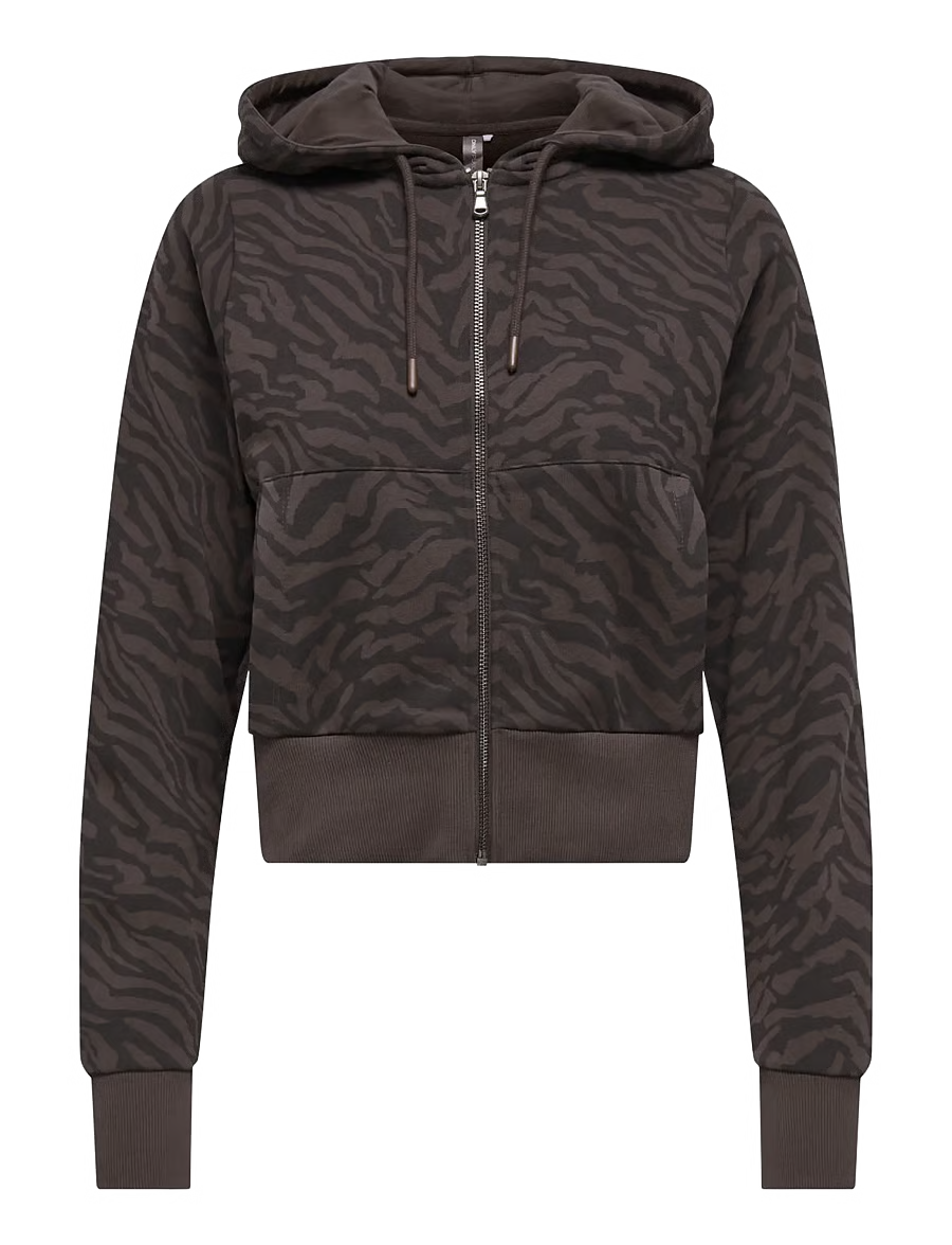 Caro Zebra Hooded Short Zip Up