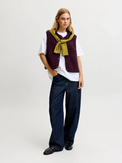 Vera Teddy Vest Gilet Wine