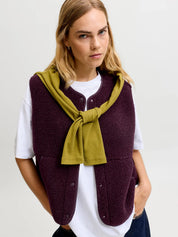 Vera Teddy Vest Gilet Wine