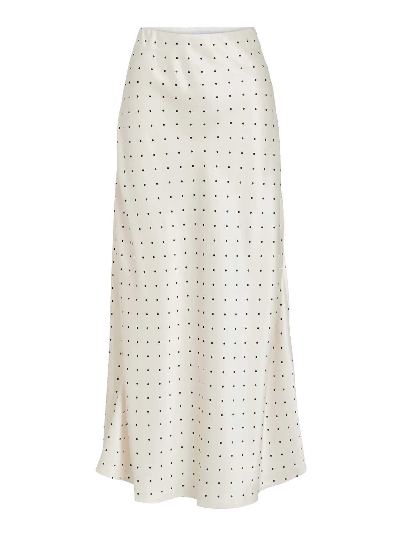 Viellette White Spot Satin Midi Skirt