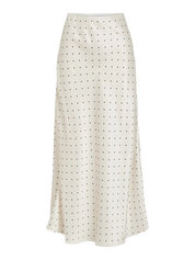 Viellette White Spot Satin Midi Skirt