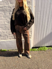 Leah Bambi Print Barrel Jean
