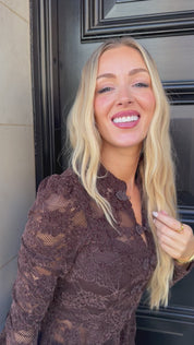 Alyson Lace Maderin Top Brown