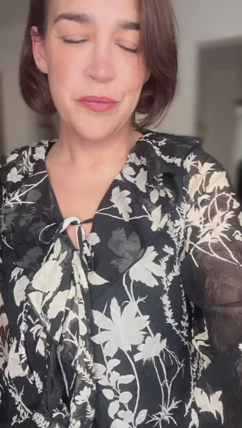 Pearl Floral Ruffle Front Top