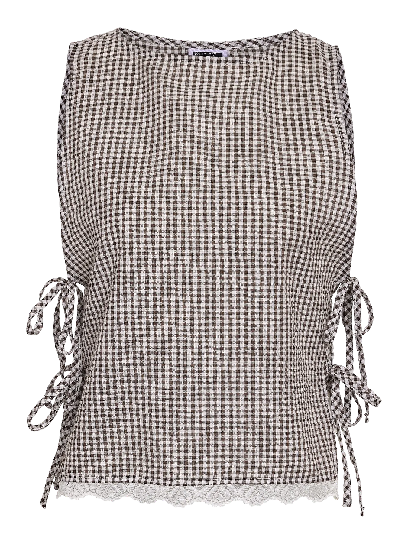 Eliza Brown Gingham Tie Top - part of co-ord