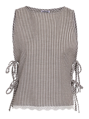 Eliza Brown Gingham Tie Top - part of co-ord