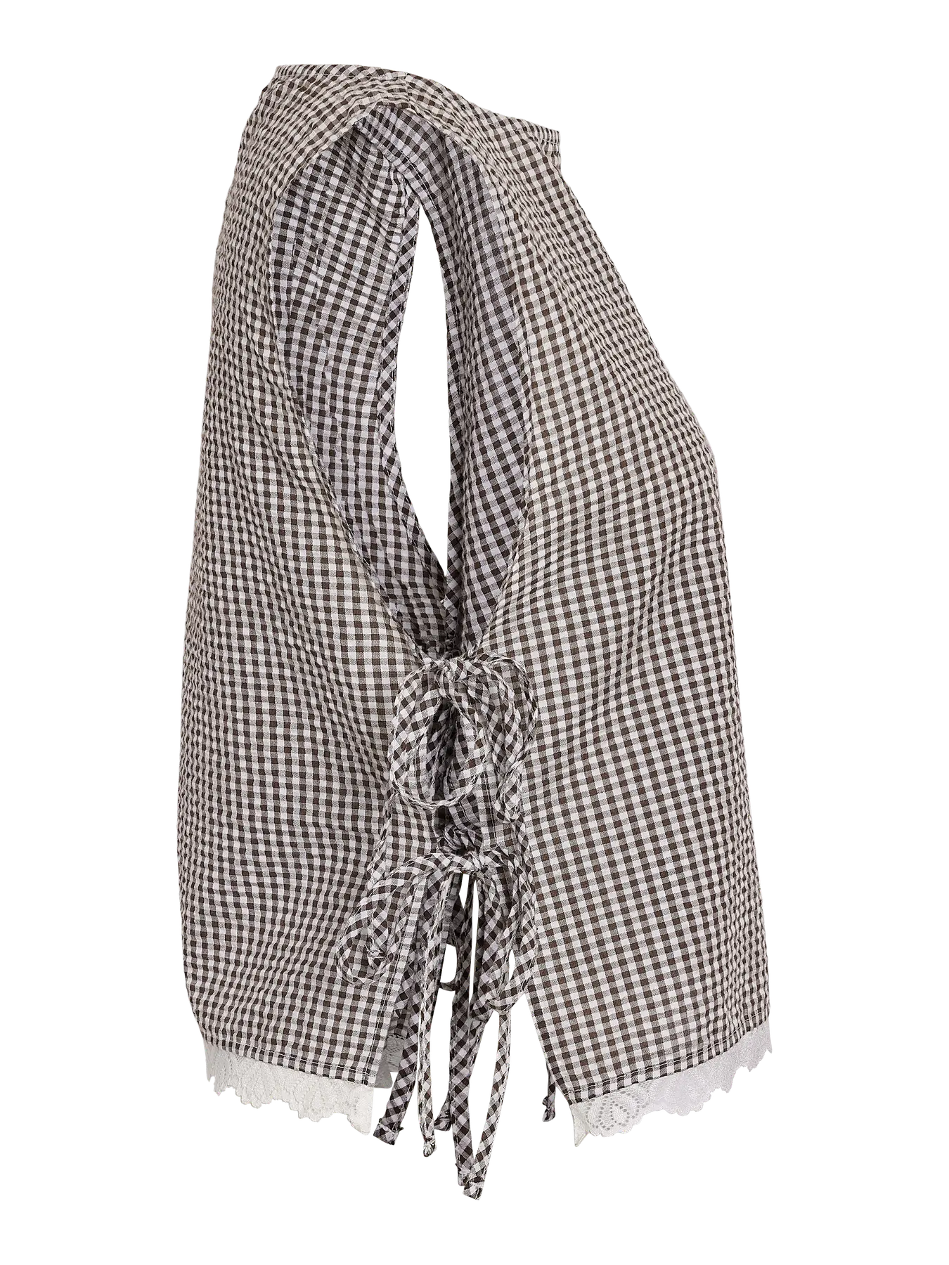 Eliza Brown Gingham Tie Top - part of co-ord
