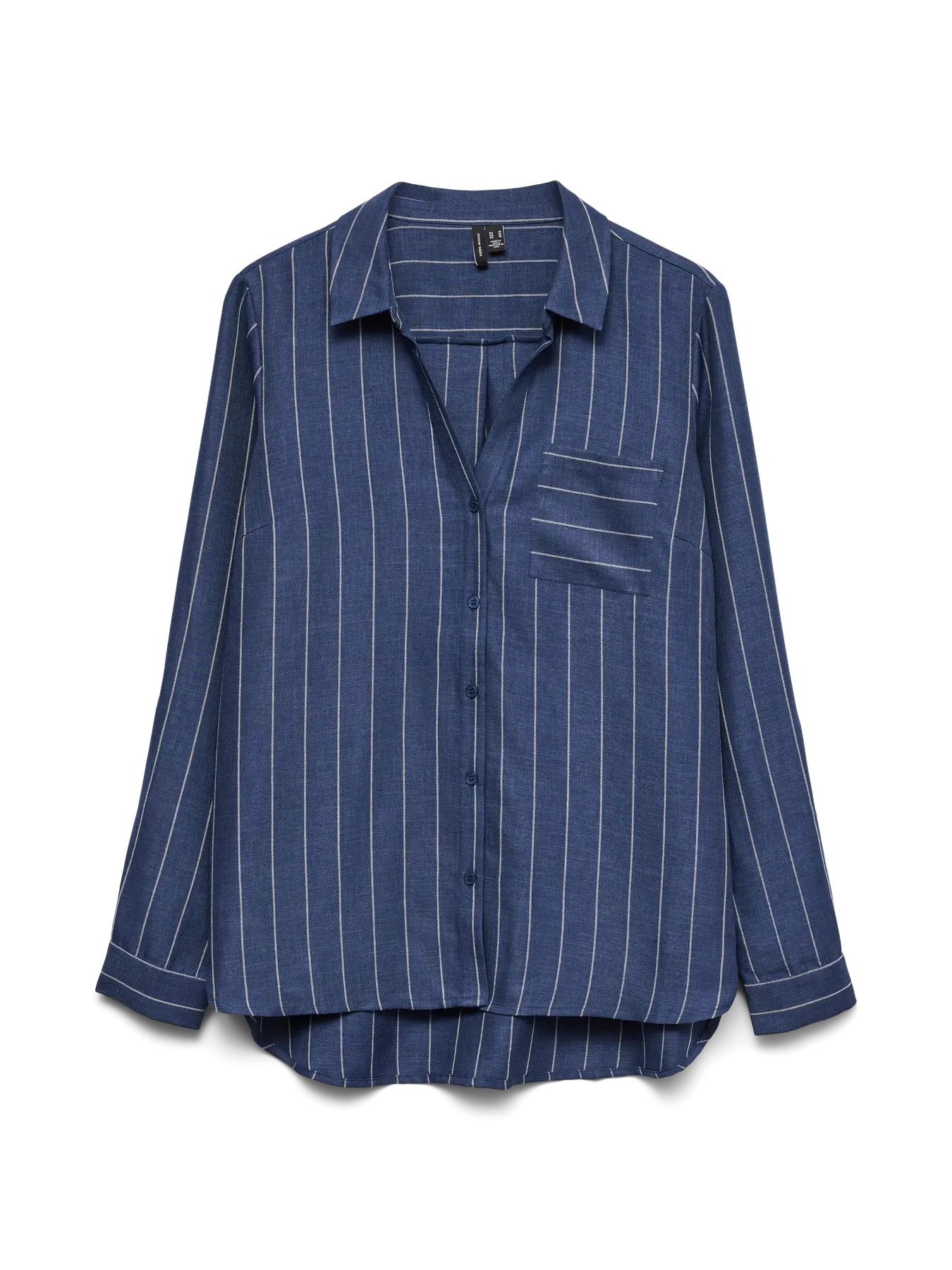 Odette Denim Blue Pinstripe Blouse