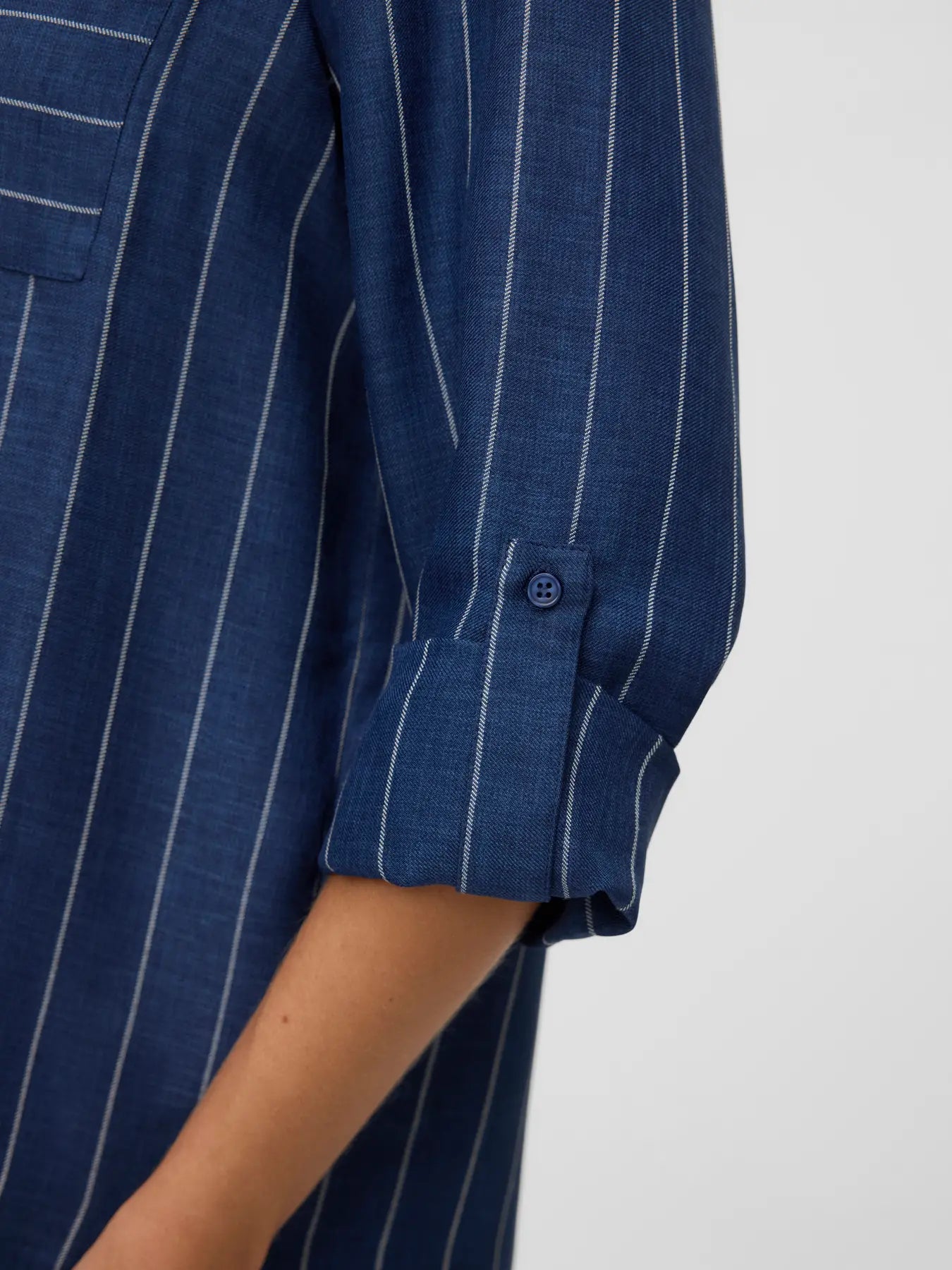Odette Denim Blue Pinstripe Blouse