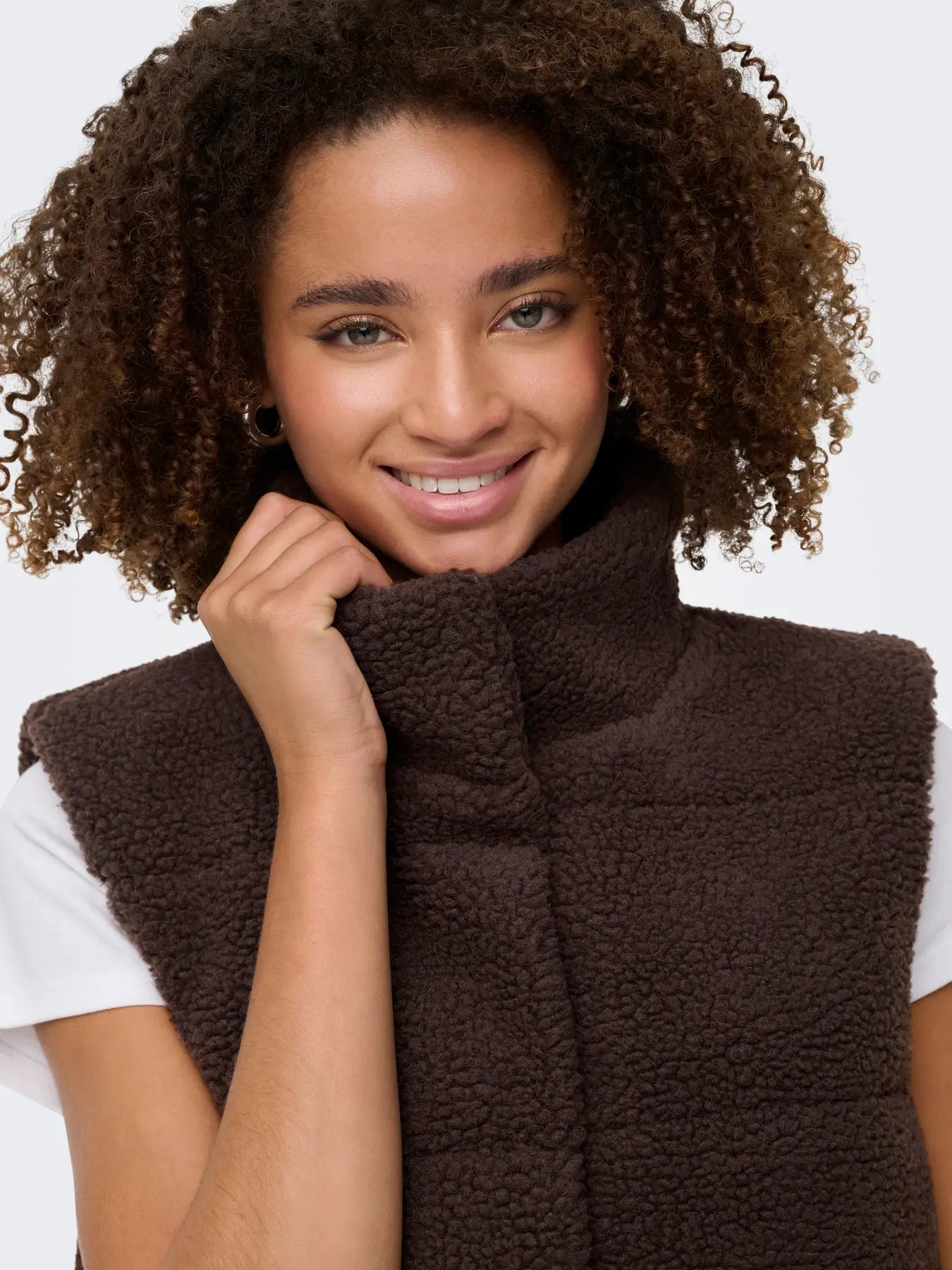 Sandra Teddy Padded Gilet Brown
