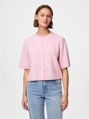 Silly Pink O-neck Knit Cardigan