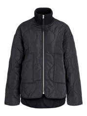 Serena Black Mid Quilted Zip Jacket
