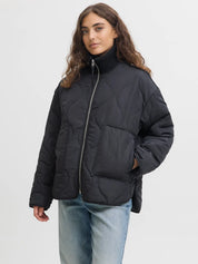 Serena Mid Quilted Zip Jacket Black