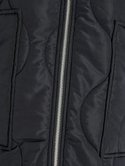 Serena Black Mid Quilted Zip Jacket