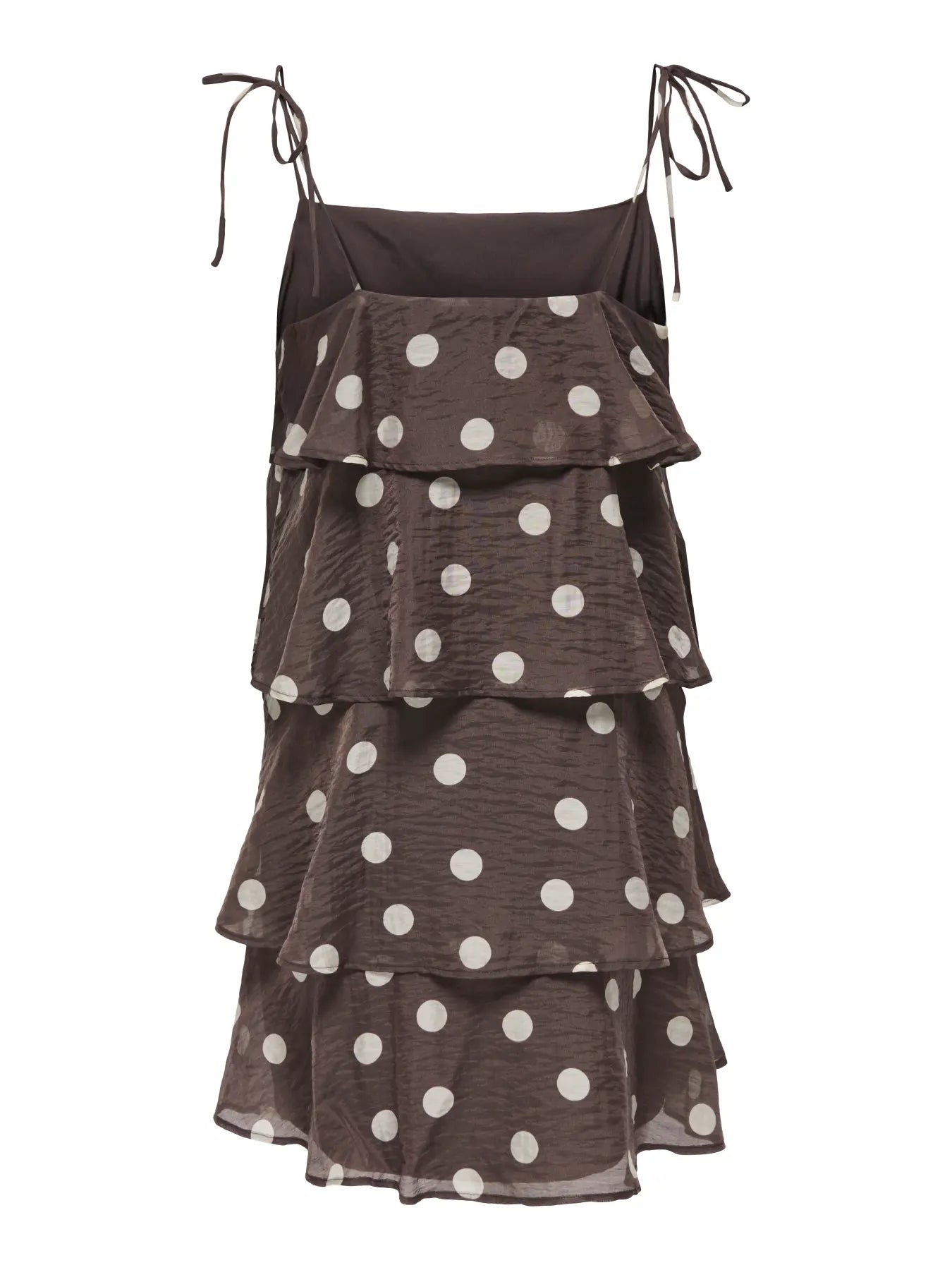 Fay Polka Dot Frill Mini Dress Brown