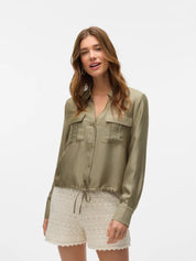 Tioma Green Tie Blouse