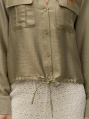 Tioma Green Tie Blouse
