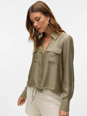 Tioma Green Tie Blouse