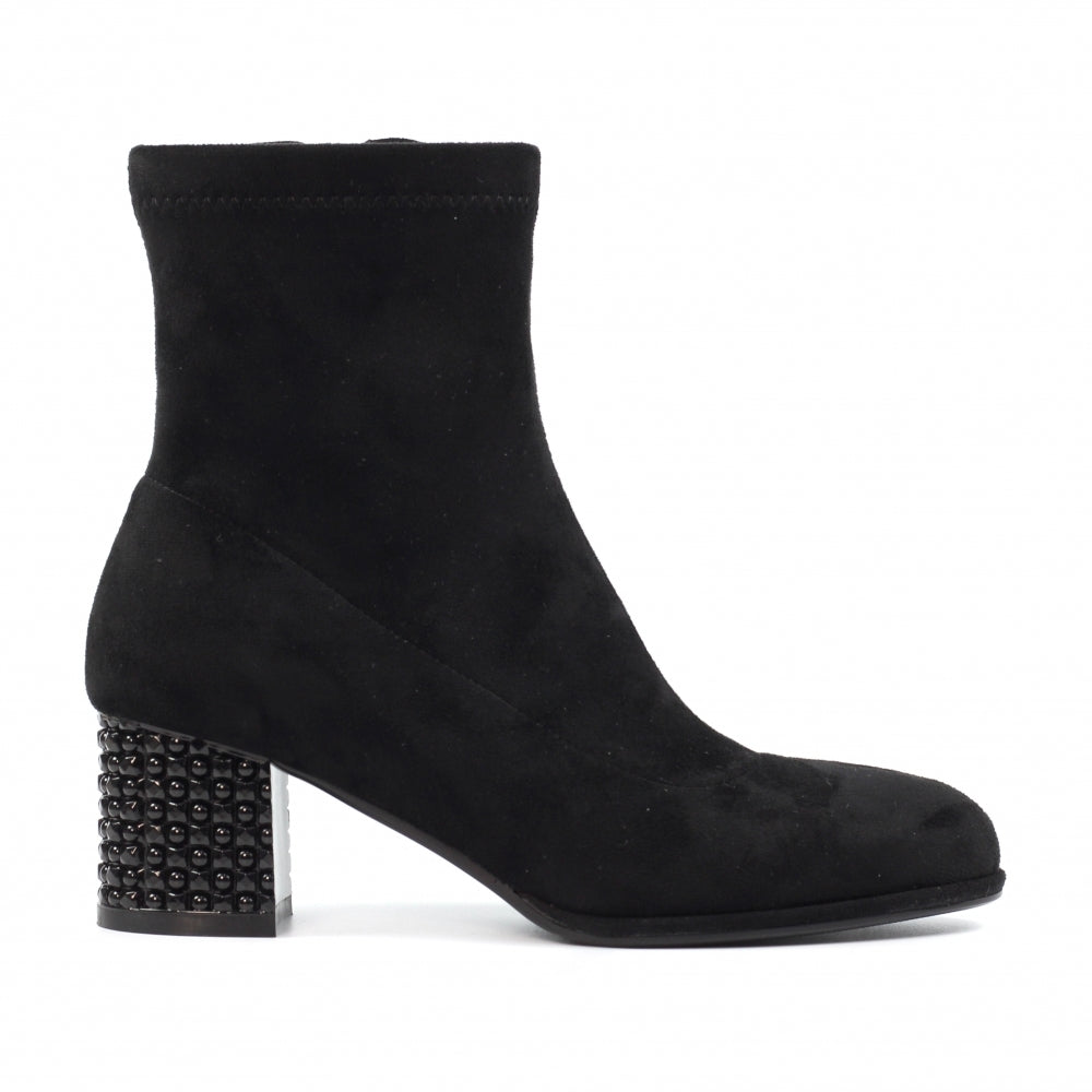 Sage Black Gemstone Encrusted Ankle Boot