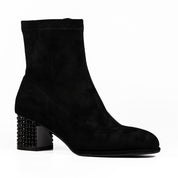Sage Black Gemstone Encrusted Ankle Boot