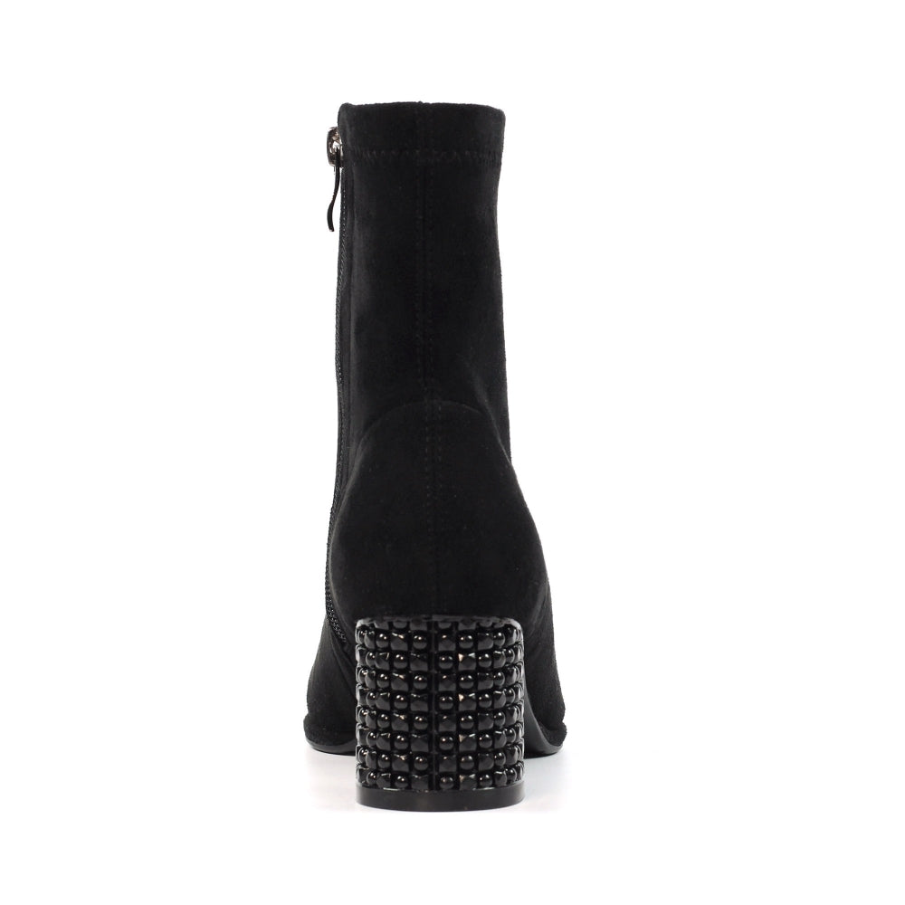 Sage Black Gemstone Encrusted Ankle Boot