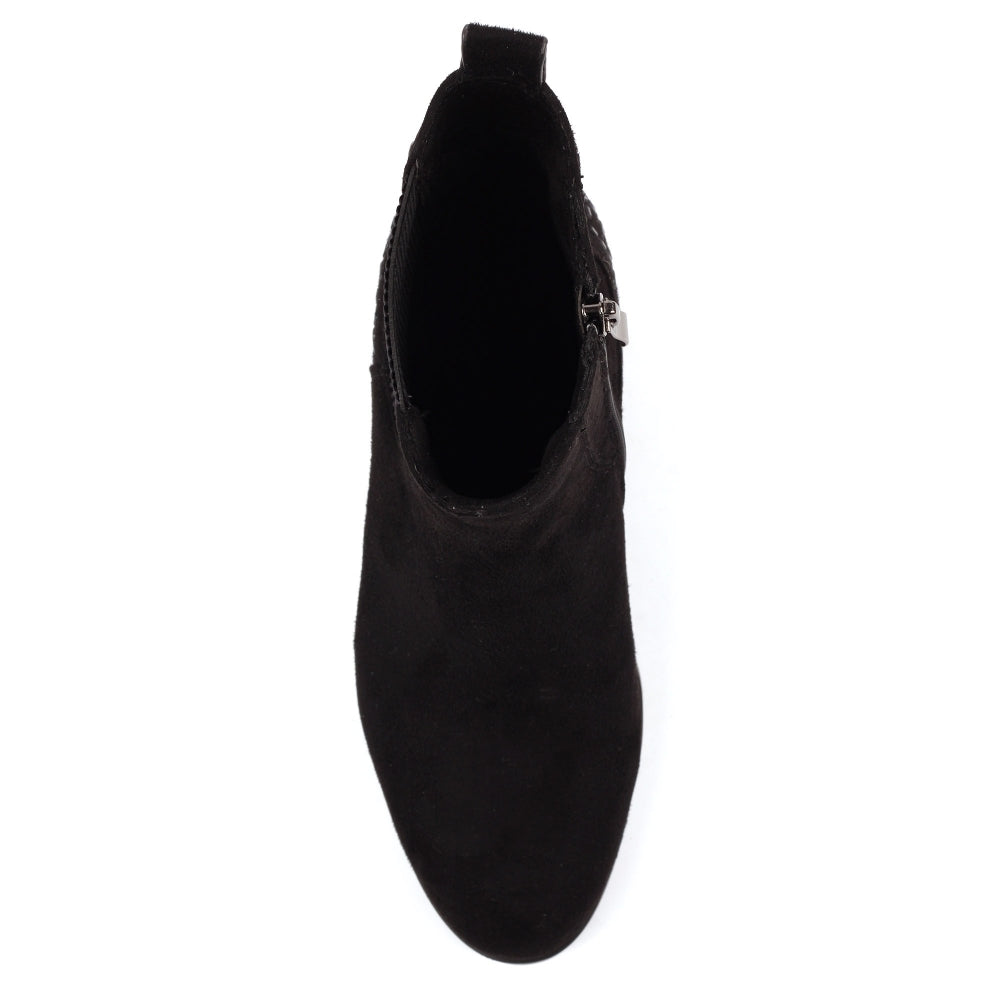 Sage Black Gemstone Encrusted Ankle Boot