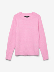 Doffy O-Neck Long Sleeve Pullover Pink