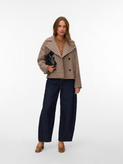 Jackieline Checked Short Jacket