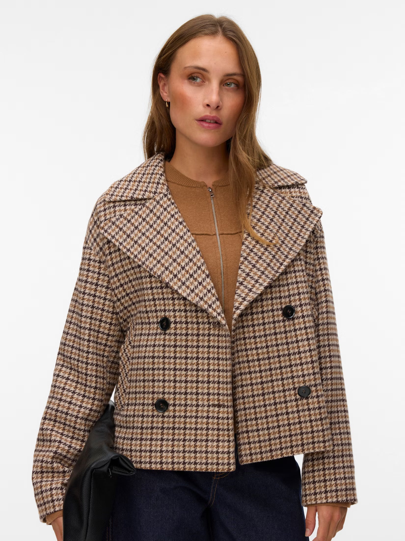 Jackieline Checked Short Jacket