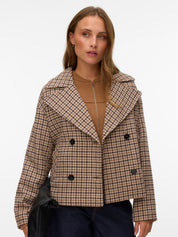 Jackieline Checked Short Jacket
