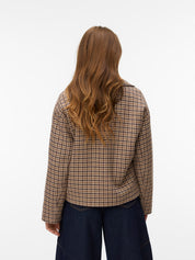 Jackieline Checked Short Jacket