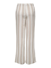 Caro Linen Wide-Stripe Wide Leg Trousers