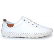 St Ives Leather Plimsole White