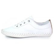St Ives Leather Plimsole White
